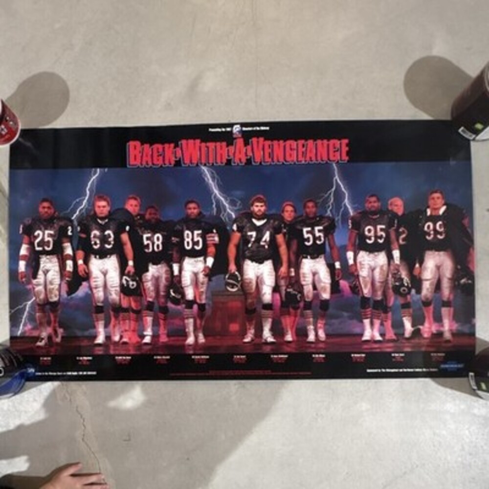 Chicago Bears 1987 Back With A Vengeance Vintage Poster Todd Bell Hampton Covert